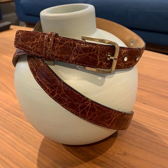 Briggs Ltd. Genuine Crocodile Brown Leather Belt - Picture 2 of 16